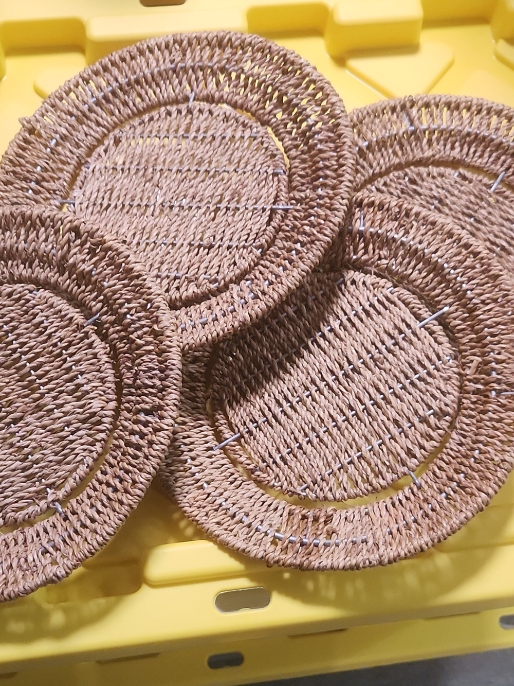 Woven Rattan Plates- Natural Brown